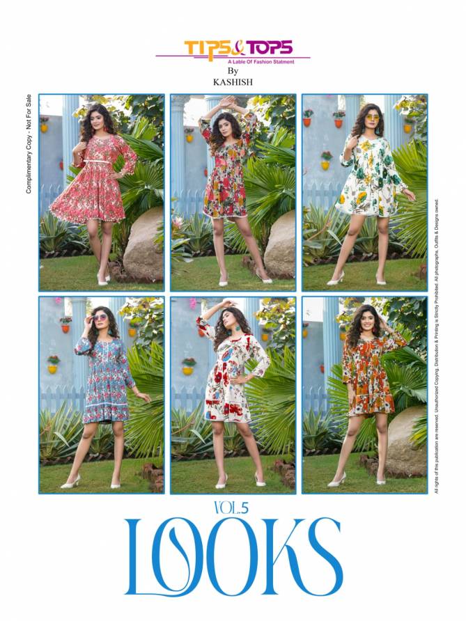 Looks Vol 5 By Tips And Tops Rayon Western Short Tunic Wholesale Market In Surat With Price
